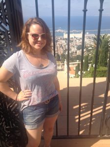 Rachel Wolf is currently interning at our office in Jerusalem. In this picture here she is standing by the Bahai gardens in Haifa. 