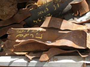 Spent Hamas rocket shells, aimed at Israeli civilians, and collected and catelogued by the Sderot Media Center, 2009. Photo credit Samantha Mandeles