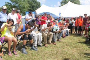 Participants of the falafel eating contest, trying their best to come in top three! Photo courtesy of Memphisfoi.org