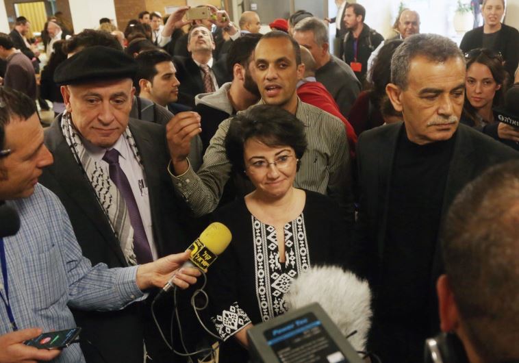 "KNESSET MEMBER Haneen Zoabi speaking with the press last year. Her party colleague Basel Ghattas has decided to join the Gaza flotilla. (photo credit: MARC ISRAEL SELLEM)"