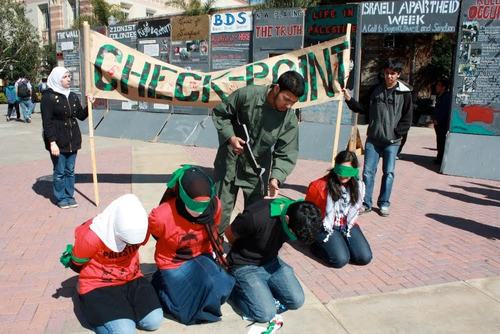  "Israeli Apartheid Week," an annual anti-Israel initiative, in May 2010 on the University of California, Los Angeles campus. Credit: AMCHA Initiative.