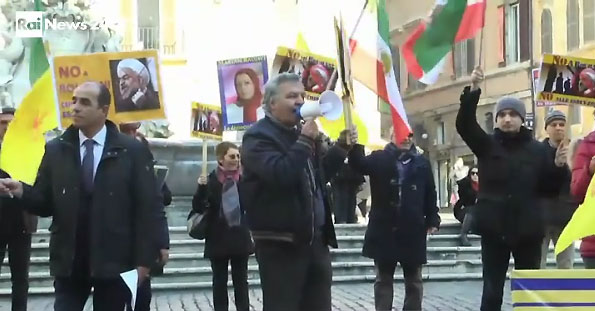 Iranians protest Rouhani's visit in Italy