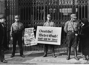 "Do not buy from Jews" protestors in Germany. Source: pinterest. 